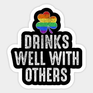 Drinks Well With Others Lgbt Gay Sticker